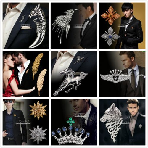 Broche Lovers en Alliage argent et plaqué or - Ref 1170361
