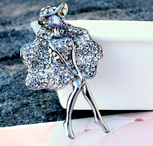 Broche femme YABEI en Alliage argent et plaqué or - Ref 1170572
