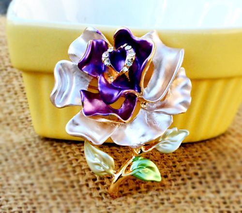 Broche femme en Alliage argent et plaqué or - Ref 1170664