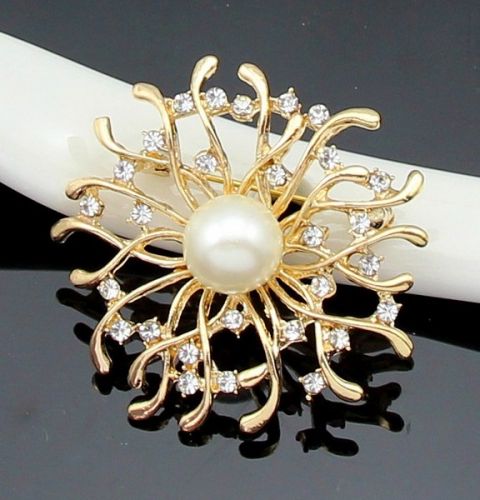 Broche femme YABEI en Alliage argent et plaqué or - Ref 1170666
