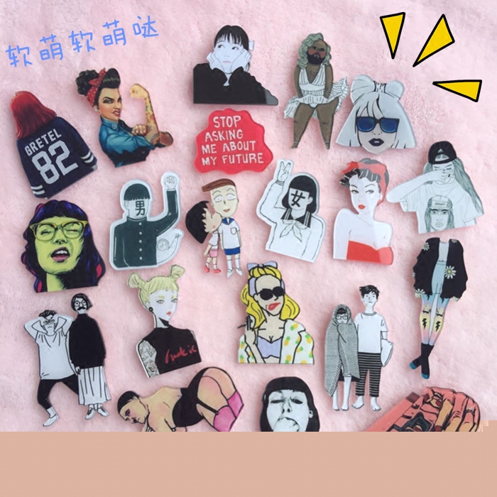 Broche Lovers en plexiglas - Ref 1170816