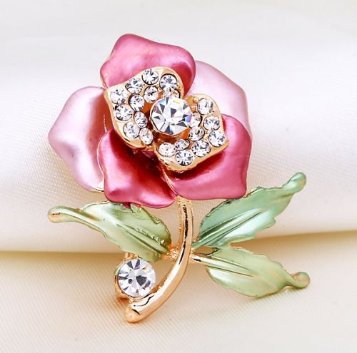 Broche femme YABEI en Alliage argent et plaqué or - Ref 1170881