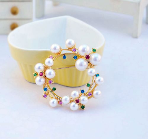 Broche femme en Alliage argent et plaqué or - Ref 1170885