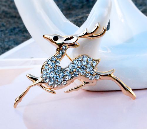 Broche Lovers en Alliage argent et plaqué or - Ref 1170904