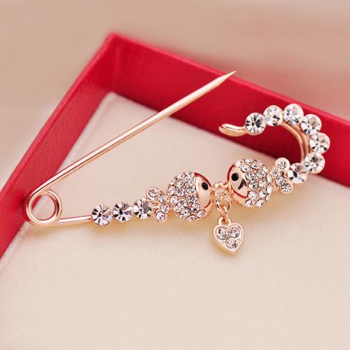 Broche femme en Alliage argent et plaqué or - Ref 1170954