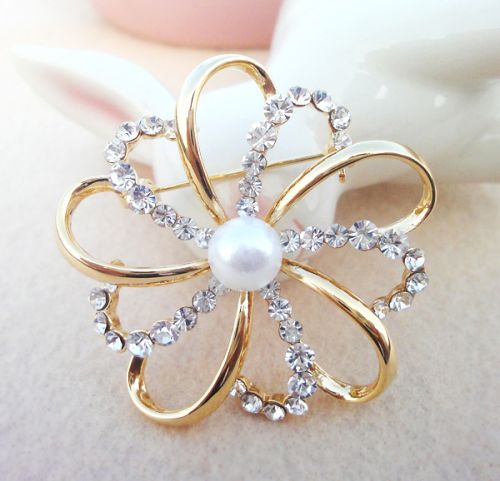 Broche femme en Alliage argent et plaqué or - Ref 1171050