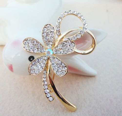 Broche Lovers en Alliage argent et plaqué or - Ref 1171140