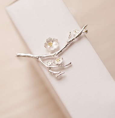 Broche femme en Alliage argent et plaqué or - Ref 1171417