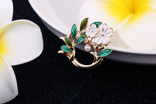 Broche femme en Alliage argent et plaqué or - Ref 1171458