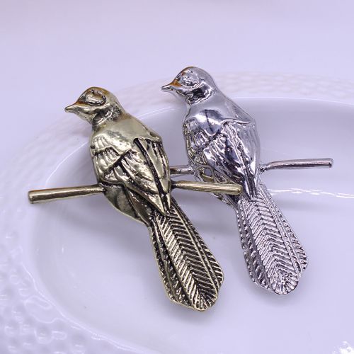 Broche Lovers en Alliage argent et plaqué or - Ref 1171497