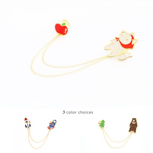 Broche Lovers en Alliage argent et plaqué or - Ref 1171540