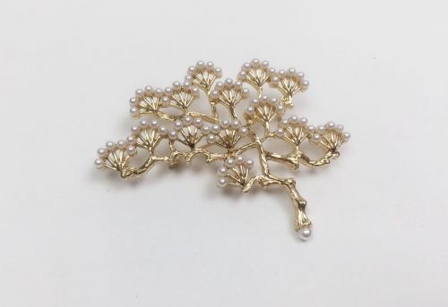 Broche femme en Alliage argent et plaqué or - Ref 1171673