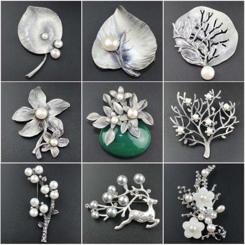 Broche femme en Alliage argent et plaqué or - Ref 1171747