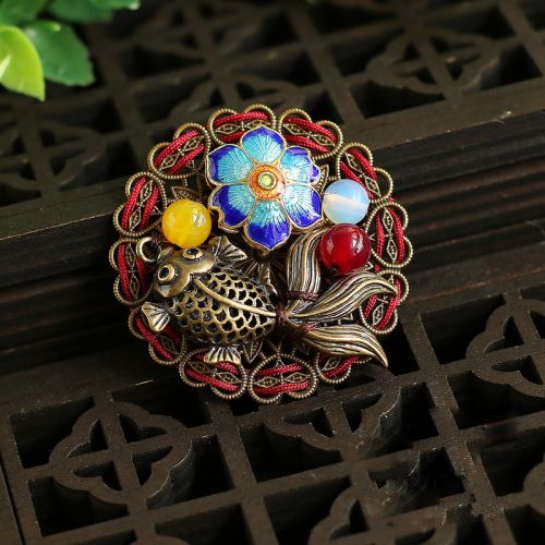 Broche femme en Alliage argent et plaqué or - Ref 1171930