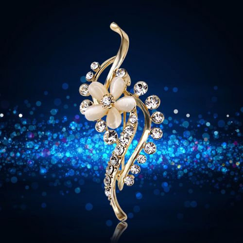 Broche Lovers en Alliage argent et plaqué or - Ref 1171963