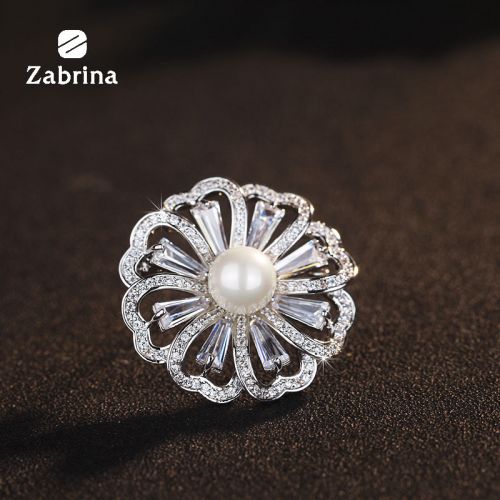 Broche femme ZABRINA en Alliage argent et plaqué or - Ref 1172093