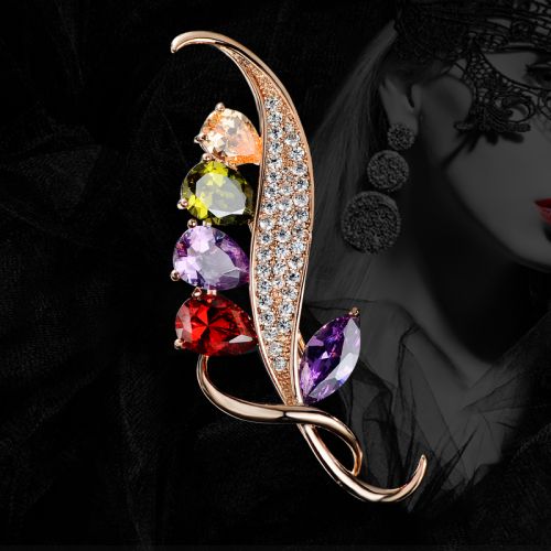 Broche femme en Alliage argent et plaqué or - Ref 1172109