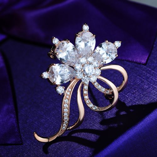 Broche femme en Alliage argent et plaqué or - Ref 1172116