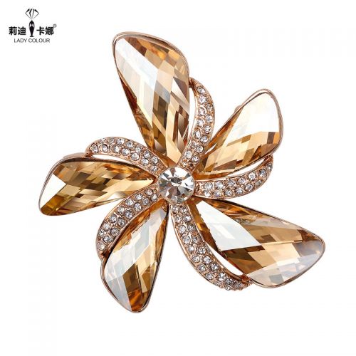 Broche femme LADY COLOUR en cristal artificiel - Ref 1172160