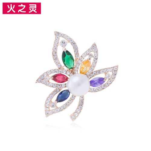 Broche femme en Alliage argent et plaqué or - Ref 1172169