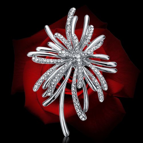 Broche femme en Alliage argent et plaqué or - Ref 1172208