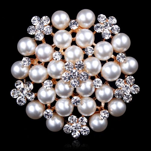 Broche femme en Alliage argent et plaqué or - Ref 1172368