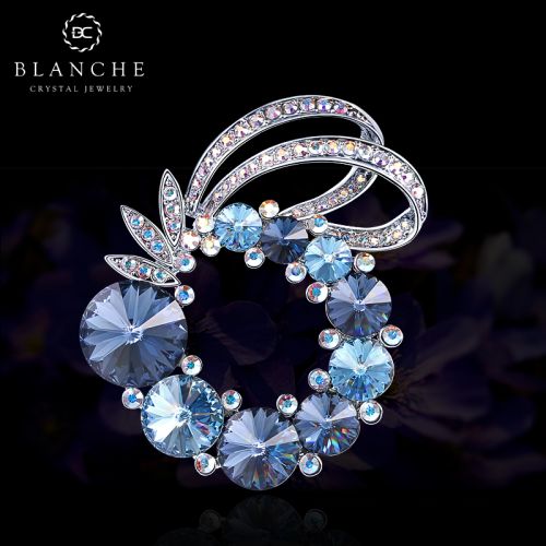 Broche femme BLANCHE en cristal autrichien - Ref 1172410