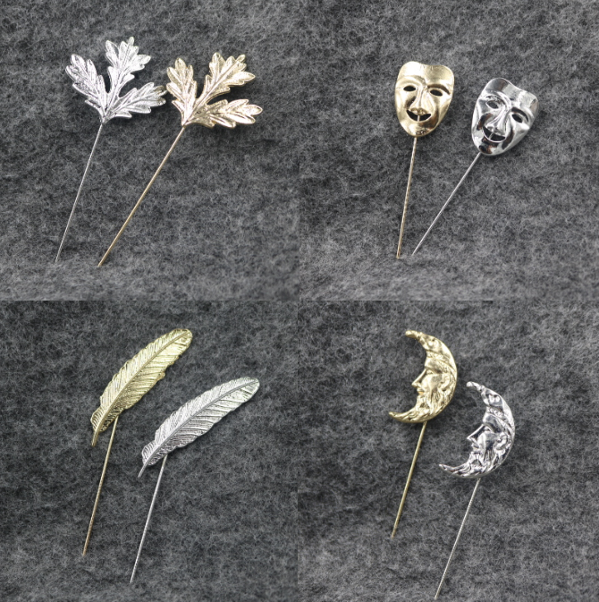 Broche Lovers en Alliage argent et plaqué or - Ref 1172435