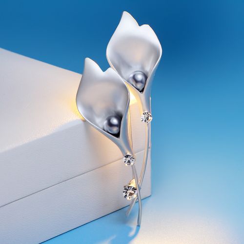 Broche femme en Alliage argent et plaqué or - Ref 1172597