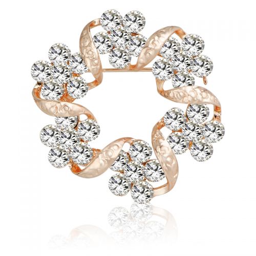 Broche Lovers en Alliage argent et plaqué or - Ref 1172623