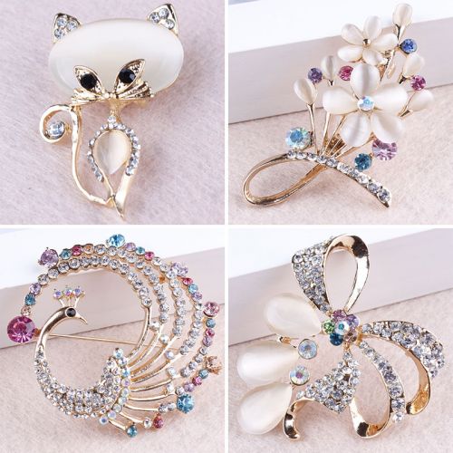 Broche femme en Alliage argent et plaqué or - Ref 1172981