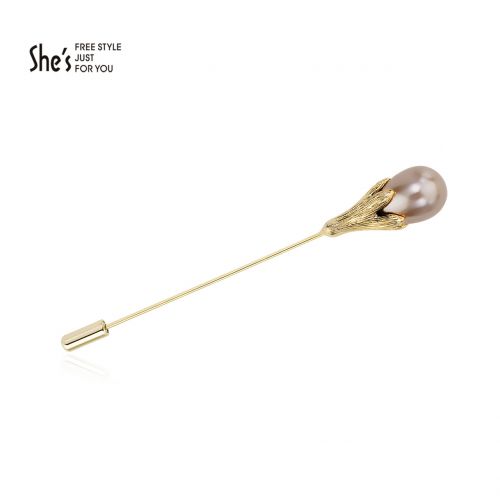 Broche femme SHES en Alliage argent et plaqué or - Ref 1172985