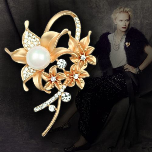 Broche femme en Alliage argent et plaqué or - Ref 1173019