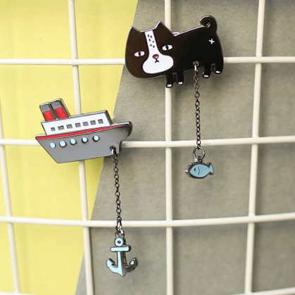 Broche femme en Alliage argent et plaqué or - Ref 1173146