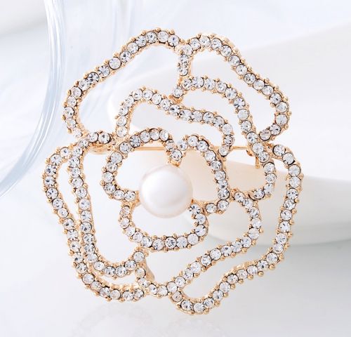 Broche femme en Alliage argent et plaqué or - Ref 1173210