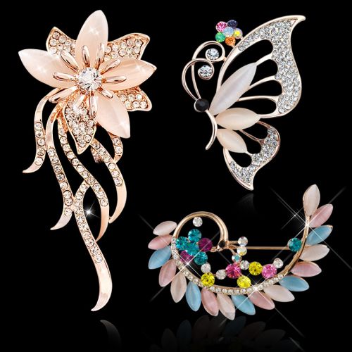Broche Lovers en Alliage argent et plaqué or - Ref 1173316