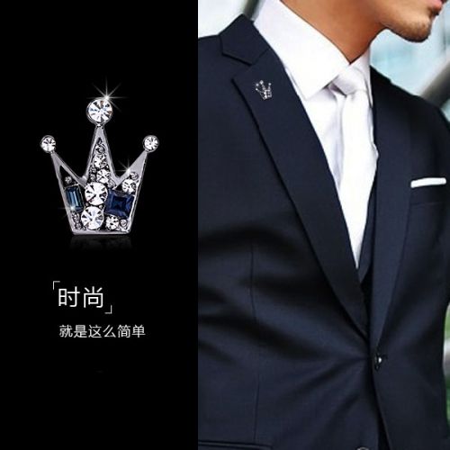 Broche Lovers KING en Alliage argent et plaqué or - Ref 1173420