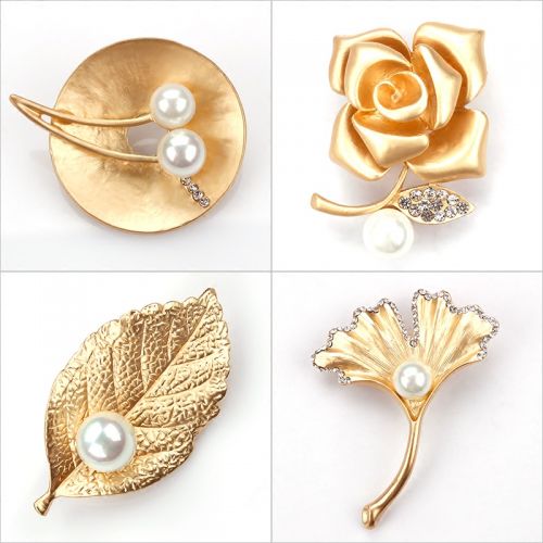 Broche femme WEIMAN en Alliage argent et plaqué or - Ref 1173607