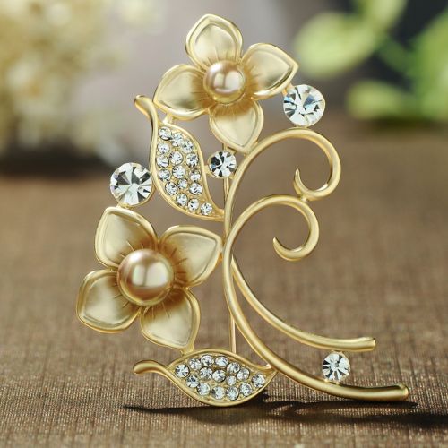 Broche femme en Alliage argent et plaqué or - Ref 1173738