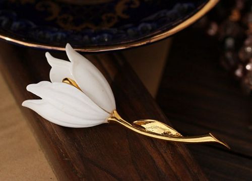 Broche femme en Alliage argent et plaqué or - Ref 1173996