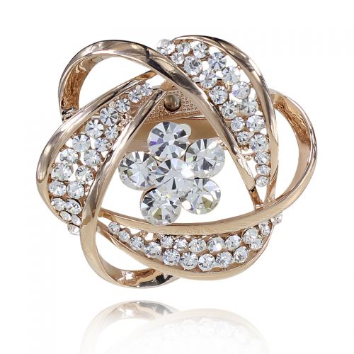 Broche femme en Alliage argent et plaqué or - Ref 1174171