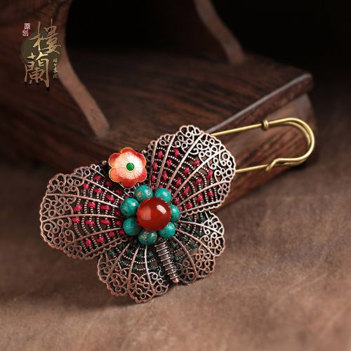 Broche femme en Alliage argent et plaqué or - Ref 1174321