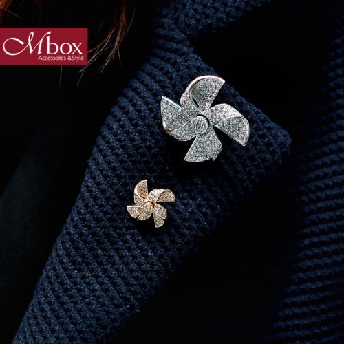 Broche femme MBOX en Alliage argent et plaqué or - Ref 1174382
