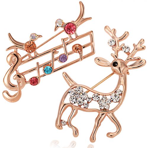 Broche femme en Alliage argent et plaqué or - Ref 1174435