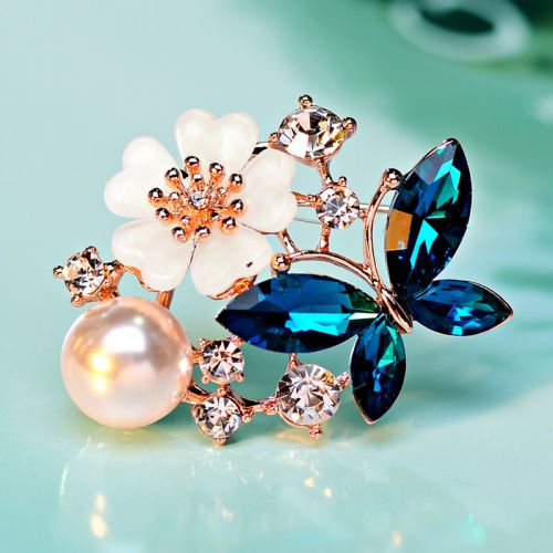 Broche femme en Alliage argent et plaqué or - Ref 1174525