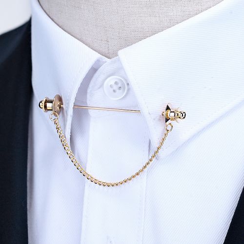 Broche homme OKA JEWELRY en Alliage argent et plaqué or - Ref 1174661