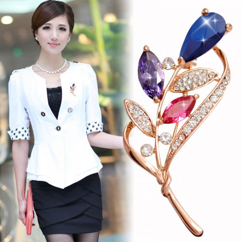 Broche femme en Alliage argent et plaqué or - Ref 1174669