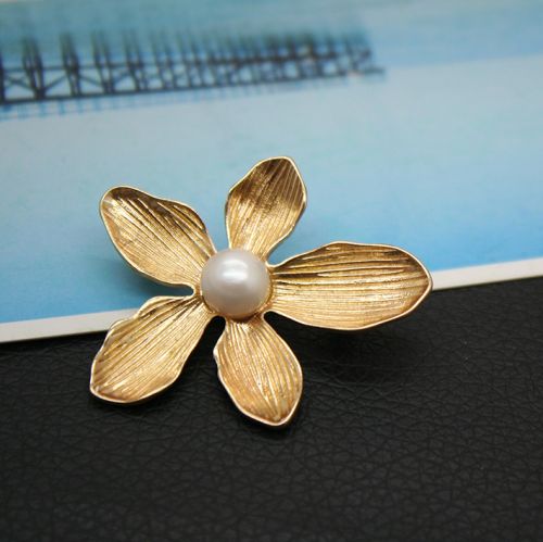 Broche femme en Alliage argent et plaqué or - Ref 1174691