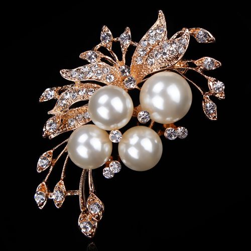 Broche femme en Alliage argent et plaqué or - Ref 1174744