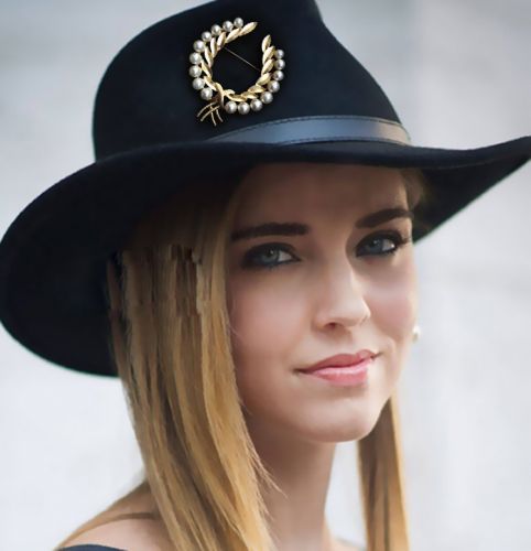 Broche femme en Alliage argent et plaqué or - Ref 1174763